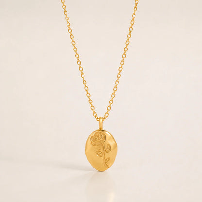 Roselle Pendant Necklace - 18K Gold Plated