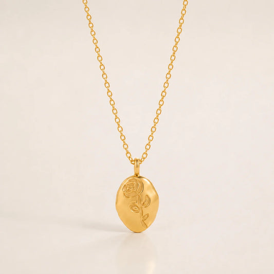 Roselle Pendant Necklace - 18K Gold Plated