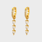 Crystal Curve Hoops Earrings