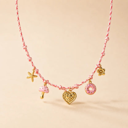 Sweetheart Charm Thread Necklace