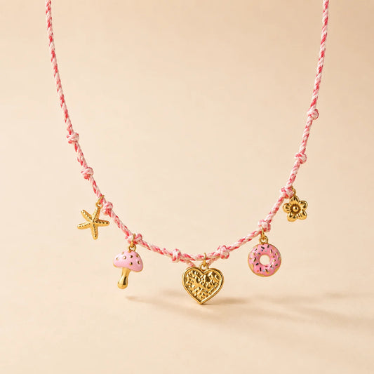 Sweetheart Charm Thread Necklace