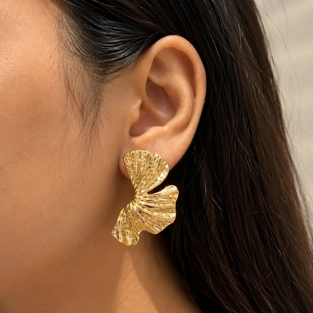 Fluttered Bold Earrings - 18K Gold Plated