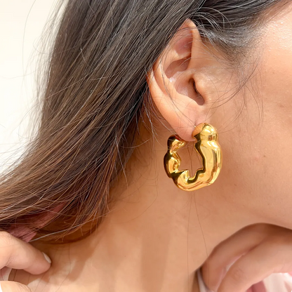 Echo Hoops Earrings - 18K Gold Plated