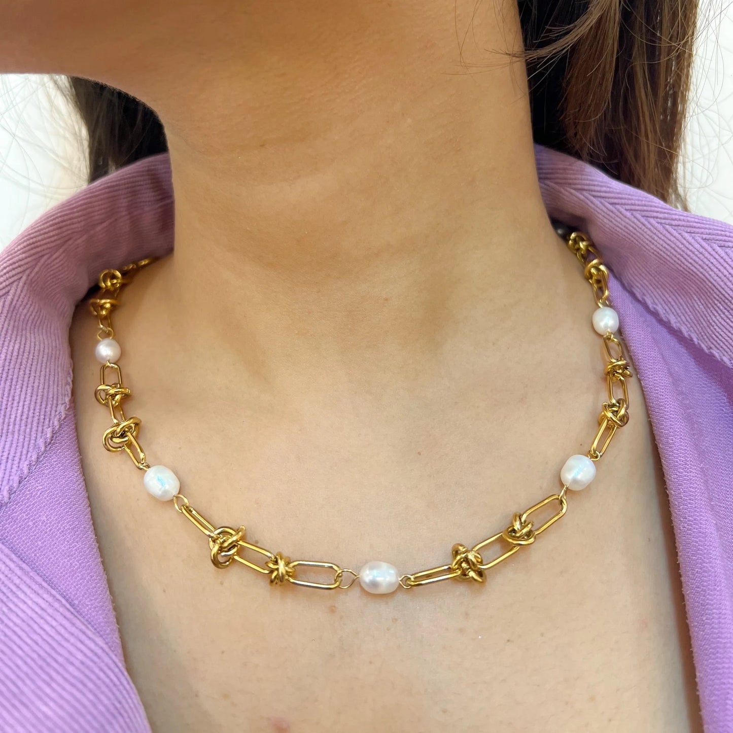 Tied in Pearl Set - 18K Gold Plated