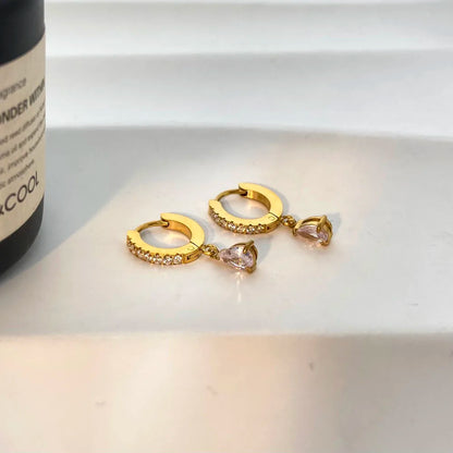 Elara Drop Hoop Earrings - 18K Gold Plated