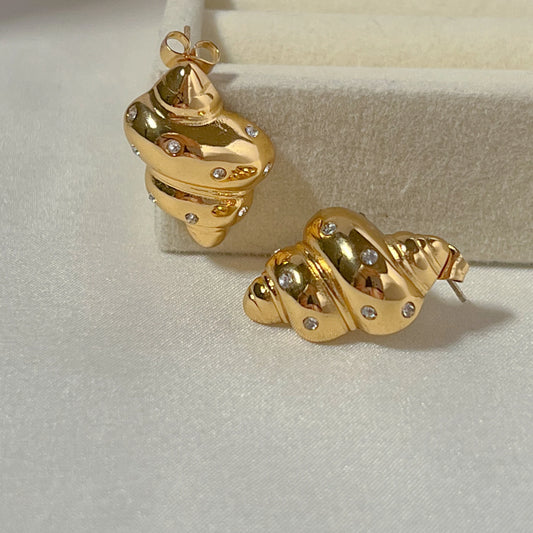 Croissant Earrings - 18K Gold Plated