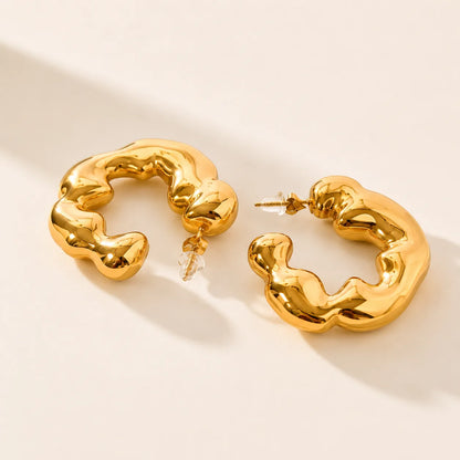 Echo Hoops Earrings - 18K Gold Plated