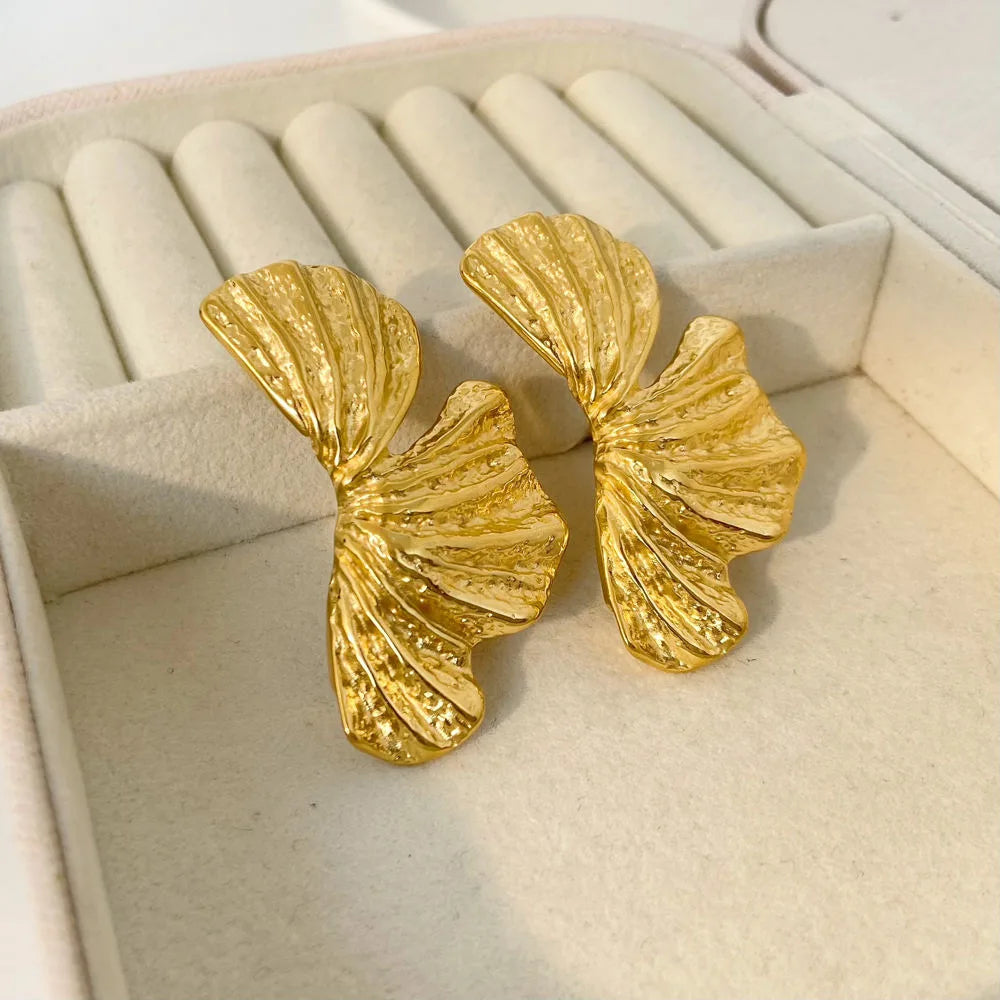 Fluttered Bold Earrings - 18K Gold Plated