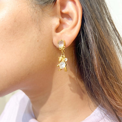 Crystal Cuddle Earrings - 18K Gold Plated