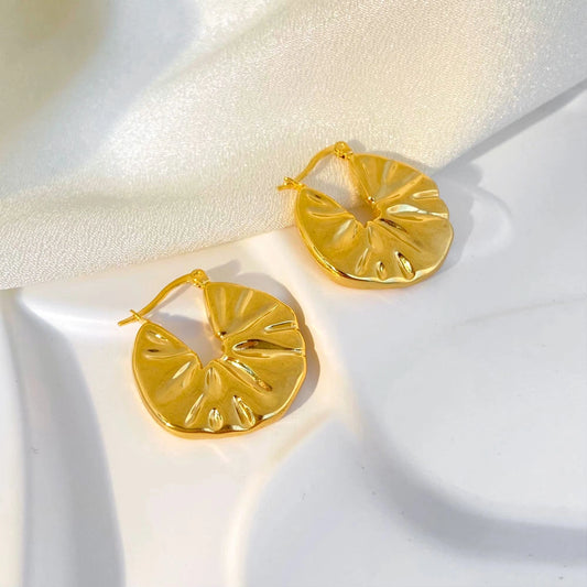 Coastline Hoops Earrings - 18K Gold Plated