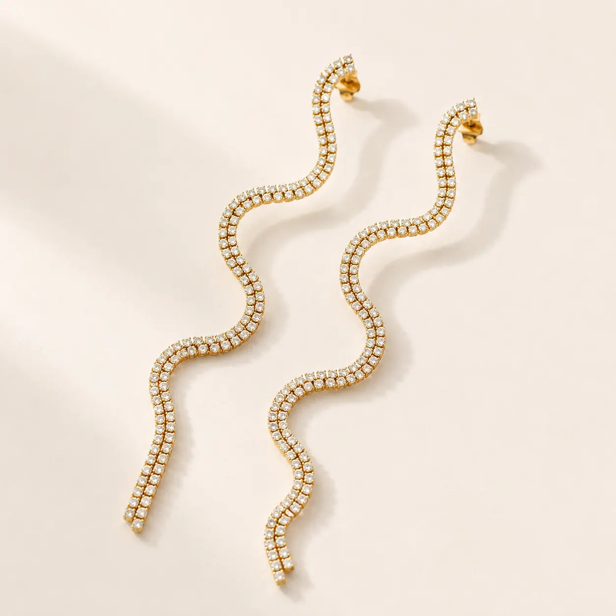 Ripple Route Dangler Earrings - 18K Gold Plated