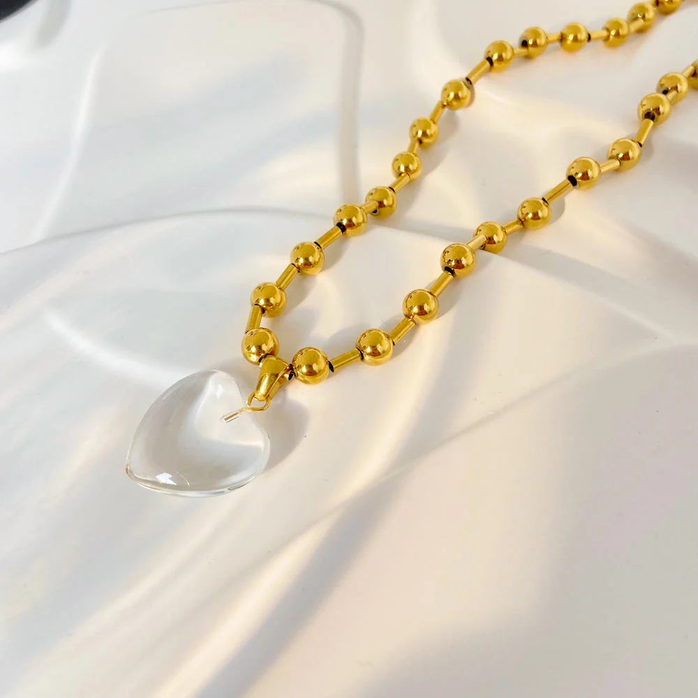 Crystal Love Necklace - 18K Gold Plated