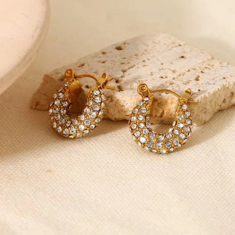 Galaxy Gleam Hoops Earrings - 18K Gold Plated