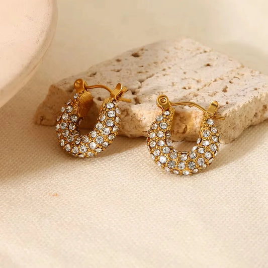 Galaxy Gleam Hoops Earrings - 18K Gold Plated