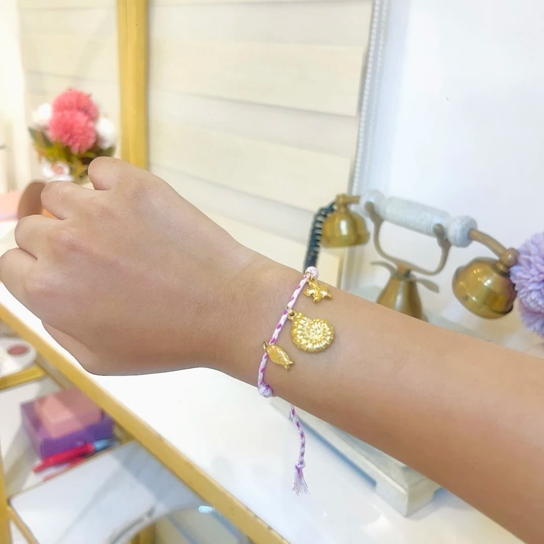 Everyday Charm Thread Bracelet - 18K Gold Plated