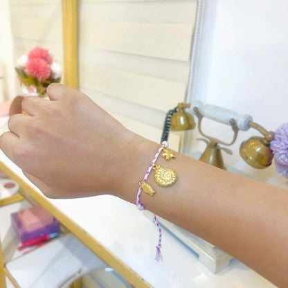 Everyday Charm Thread Bracelet - 18K Gold Plated