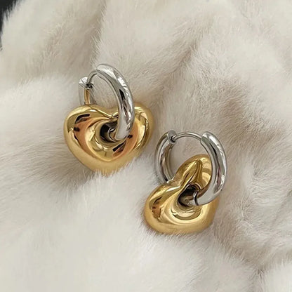Dual Heart Earrings - 18K Gold Plated