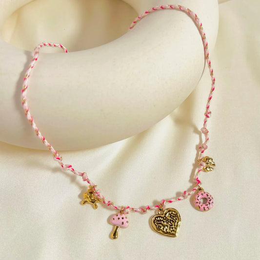 Sweetheart Charm Thread Necklace