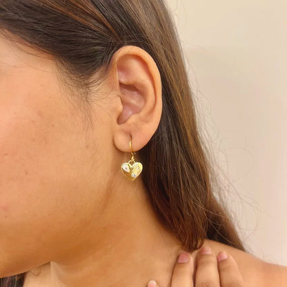Aure Heart Earrings - 18K Gold Plated
