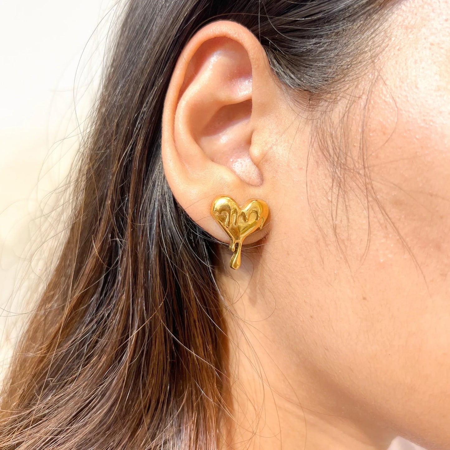 Scripted Love Earrings - 18K Gold Plated