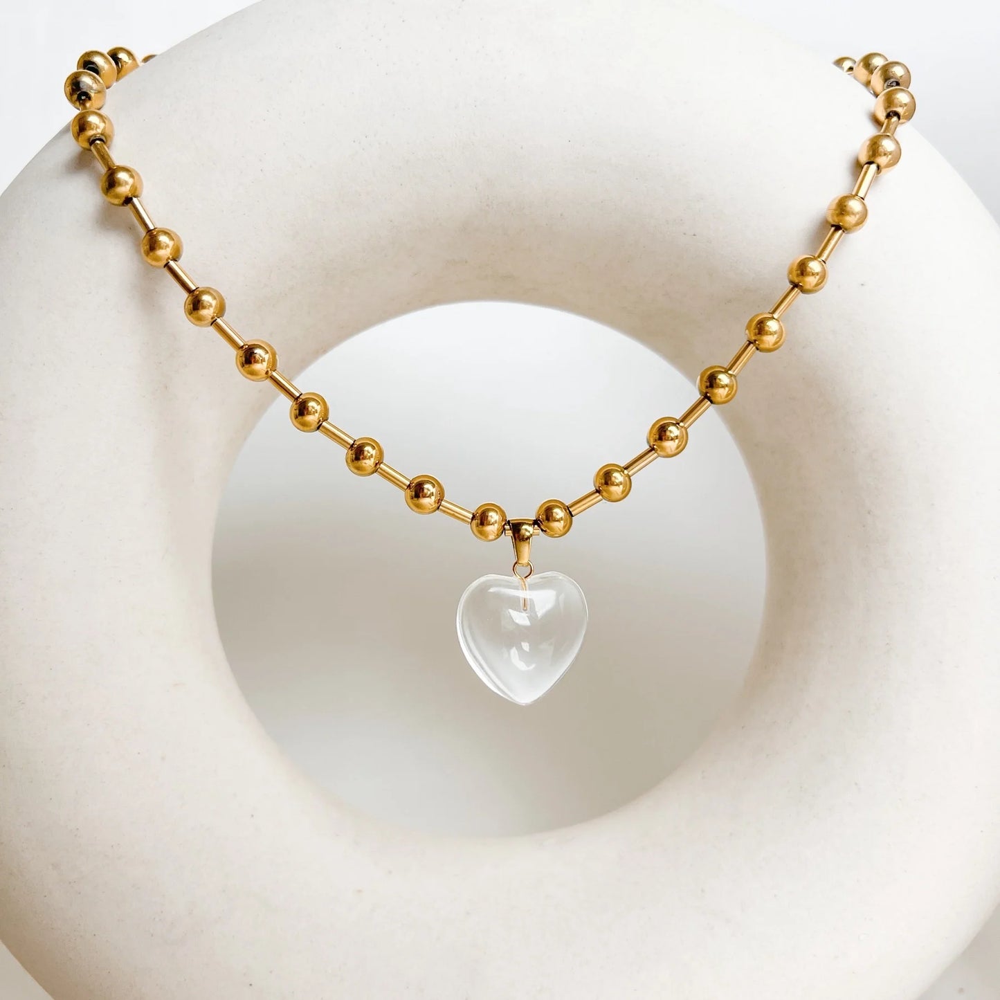 Crystal Love Necklace - 18K Gold Plated