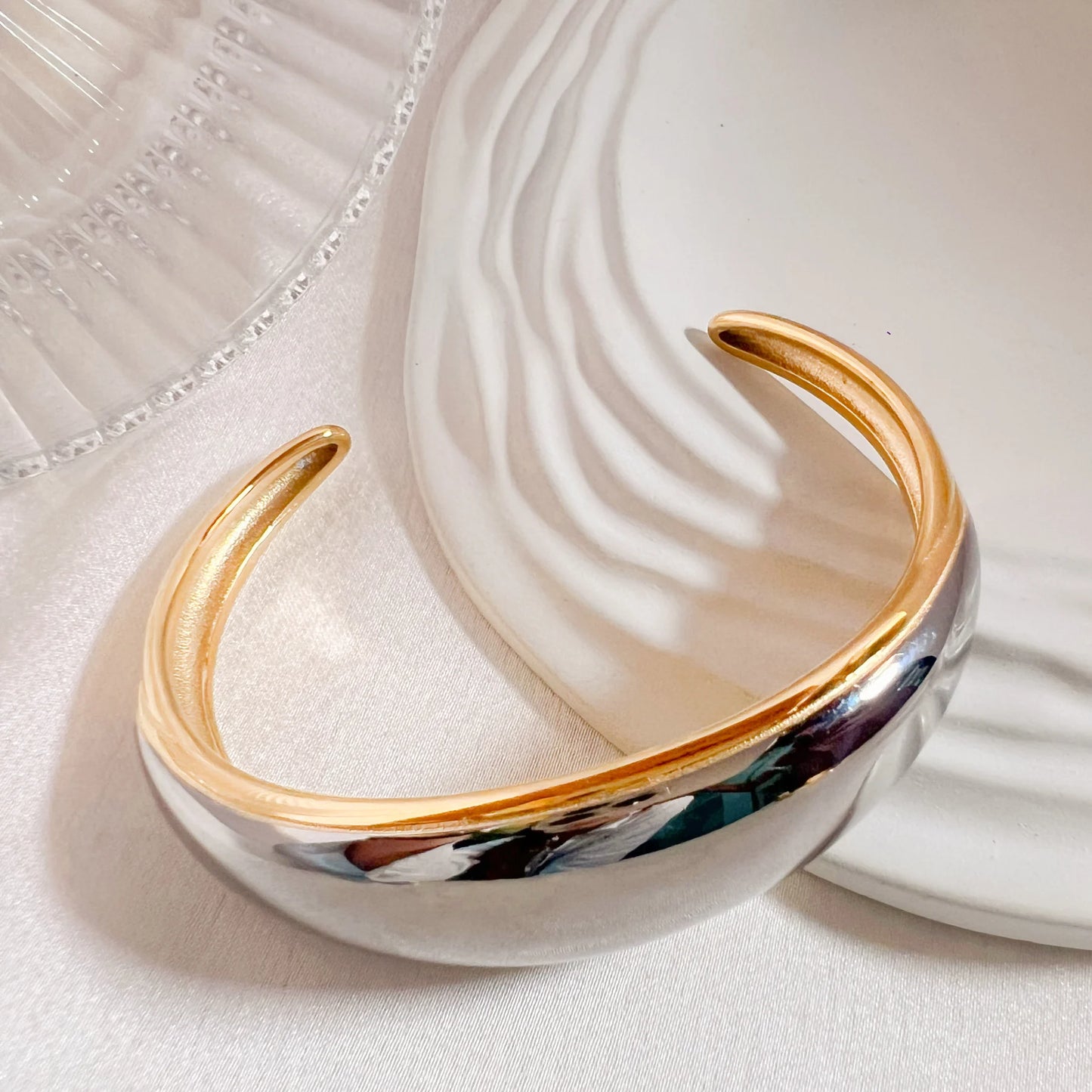 Sun & Moon Bangle - 18K Gold Plated