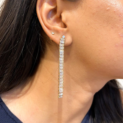 Dune Line Dangler Earrings - 18K Gold Plated