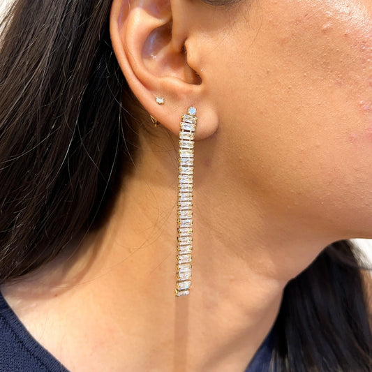 Dune Line Dangler Earrings - 18K Gold Plated