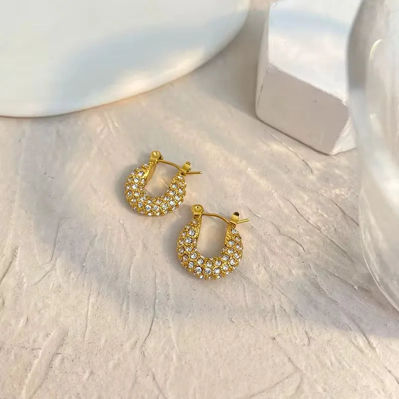Galaxy Gleam Hoops Earrings - 18K Gold Plated