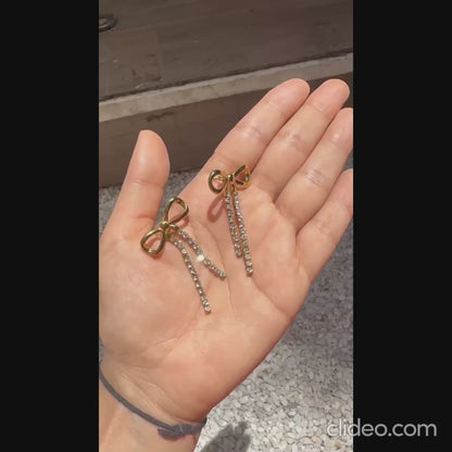 Ballerina Bow Earrings - 18K Gold Plated