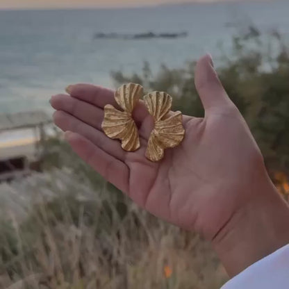 Fluttered Bold Earrings - 18K Gold Plated