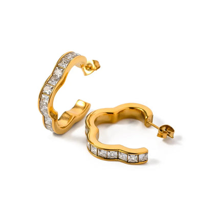 Twinkle Bites Hoops Earrings - 18K Gold Plated