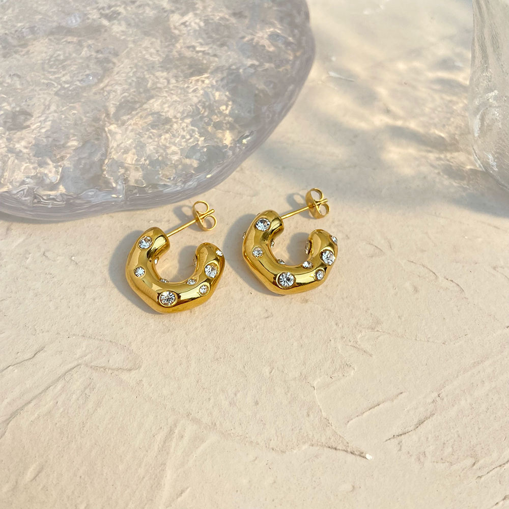 Ripple Pearl Hoops Earrings