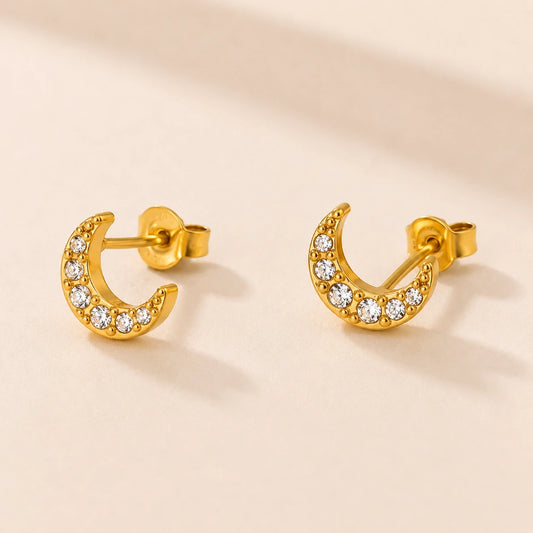 Moonbeam Studs - 18K Gold Plated