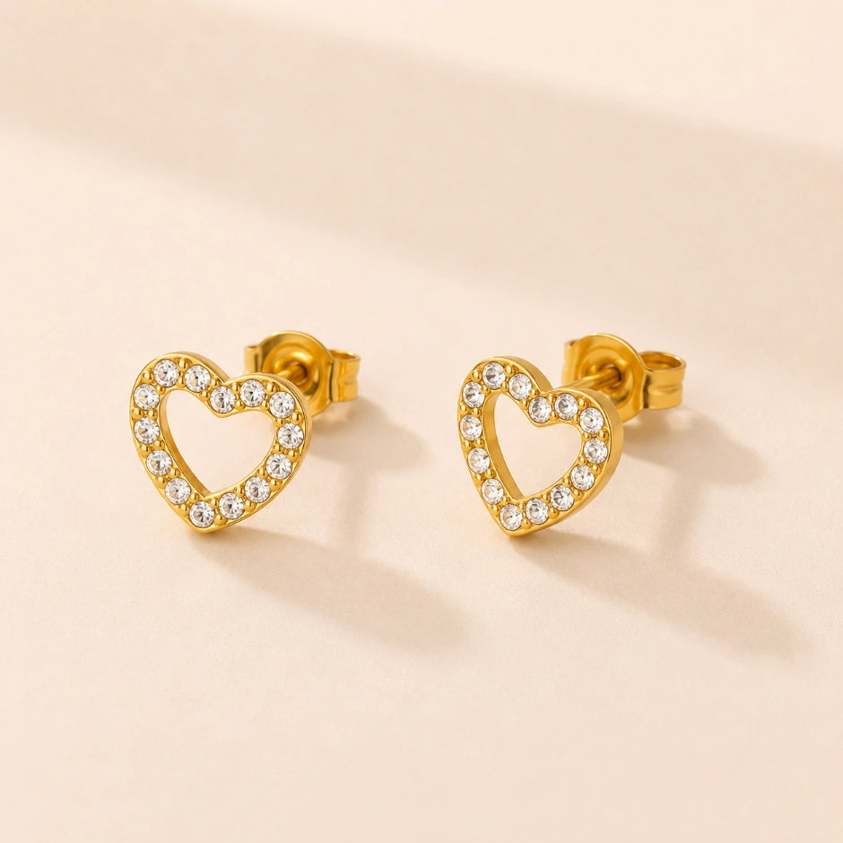 Heartglow Studs - 18K Gold Plated