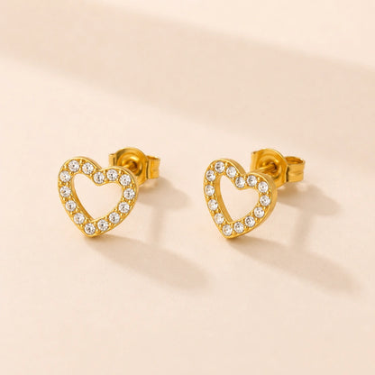 Heartglow Studs - 18K Gold Plated