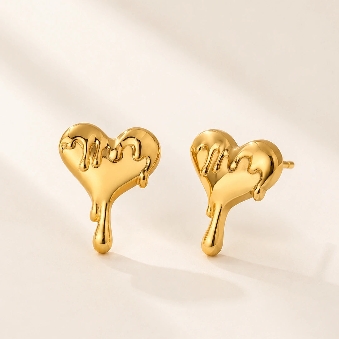 Scripted Love Earrings - 18K Gold Plated