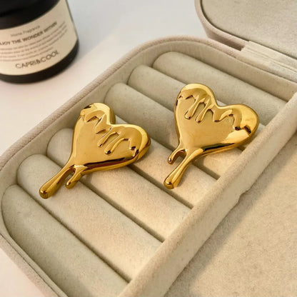 Scripted Love Earrings - 18K Gold Plated