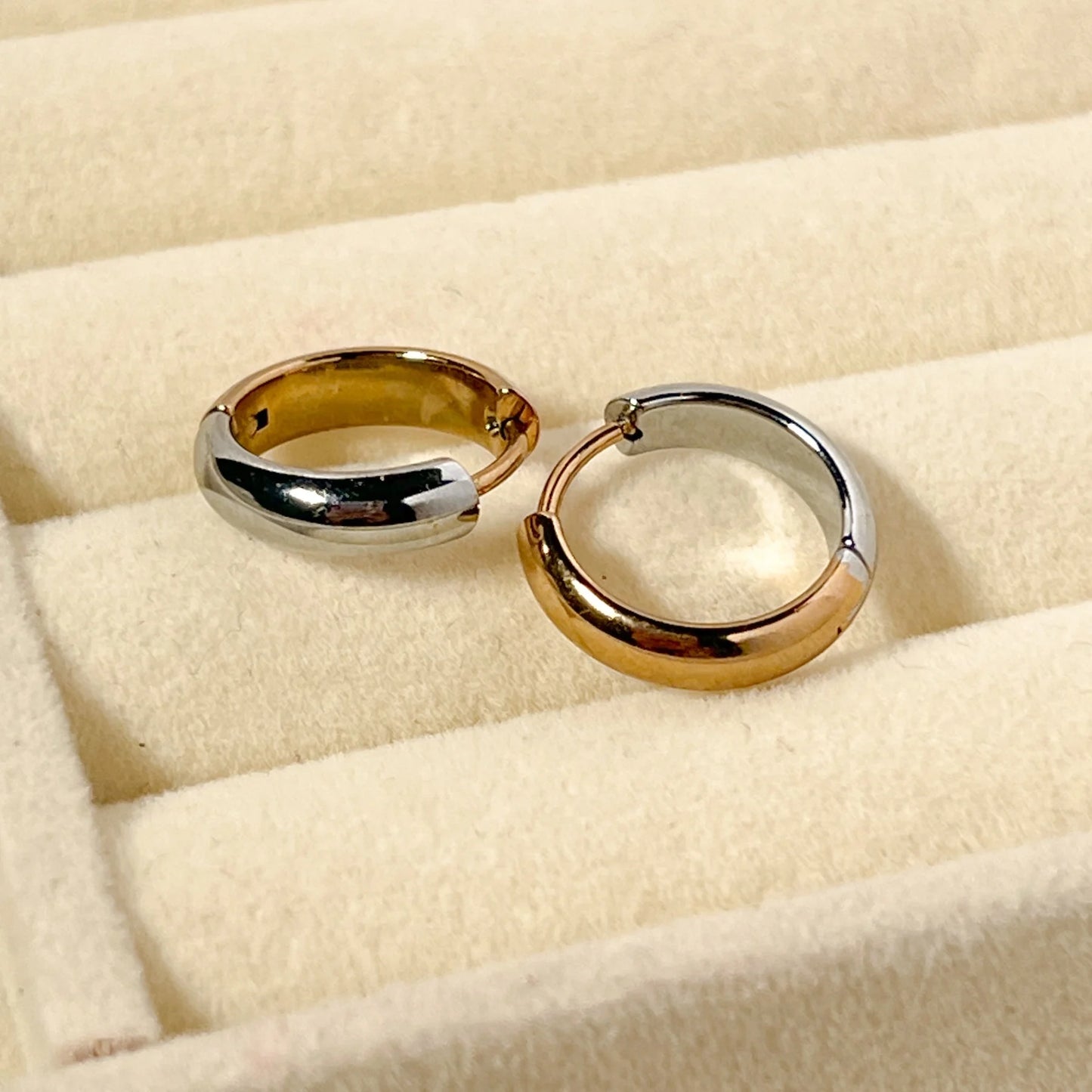 Day & Night Hoops Earrings - 18K Gold Plated
