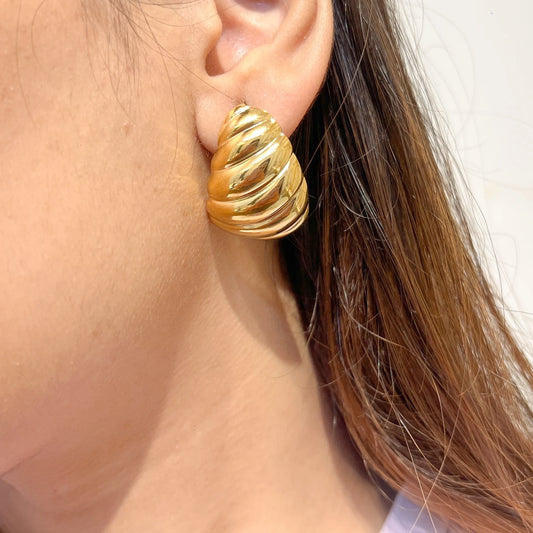 Dazzle Dome Earrings - 18K Gold Plated