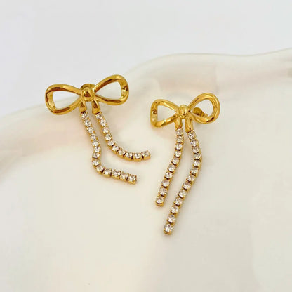 Ballerina Bow Earrings - 18K Gold Plated
