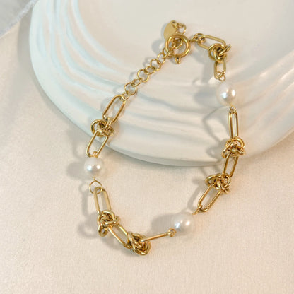 Tied in Pearl Bracelet - 18K Gold Plated