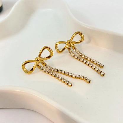 Ballerina Bow Earrings - 18K Gold Plated