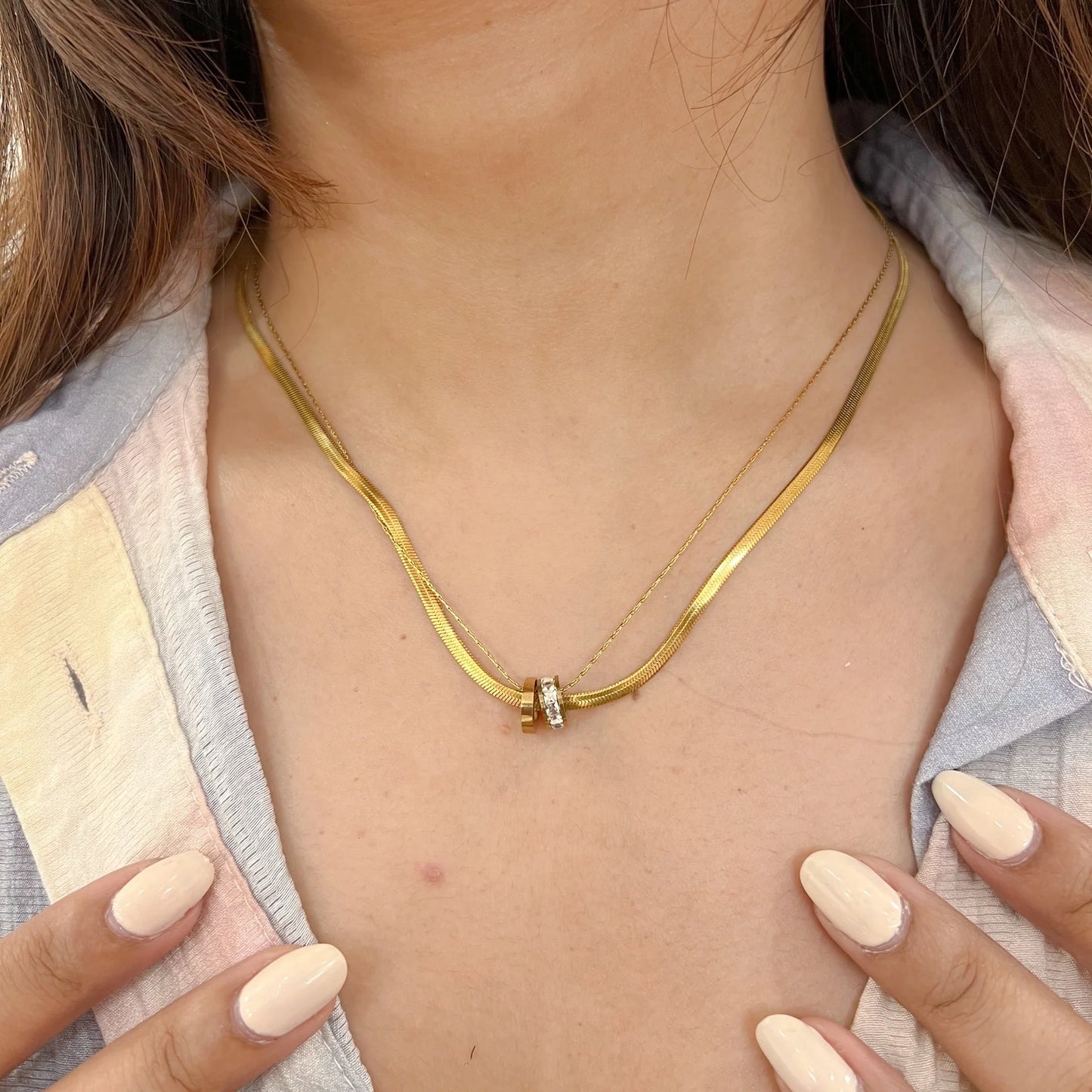 Chain Code Necklace - 18K Gold Plated